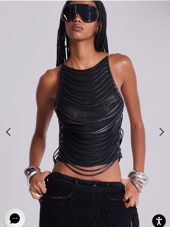 Jaded London Tops - Jaded London Strings Attached leather backless top